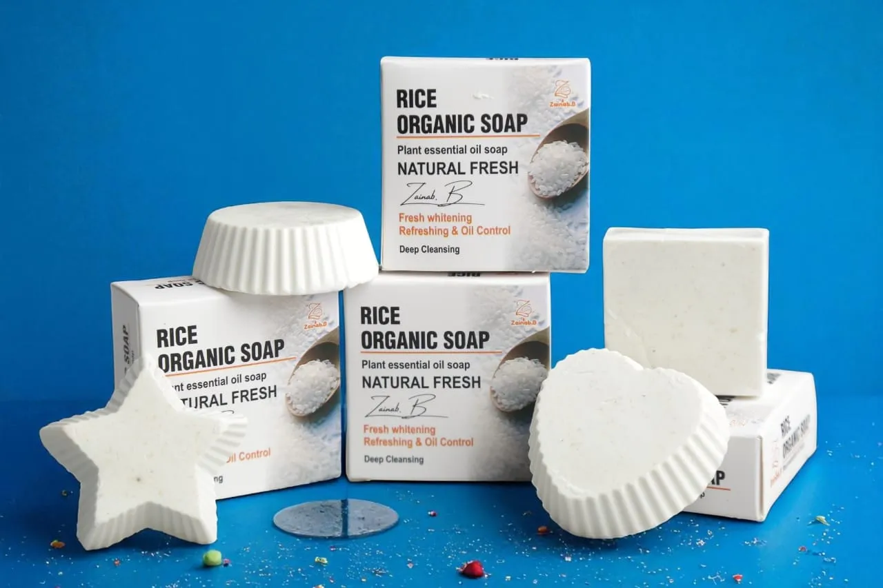 Rice Organic Soap –Natural Fresh Whitening & Oil Control Bar
