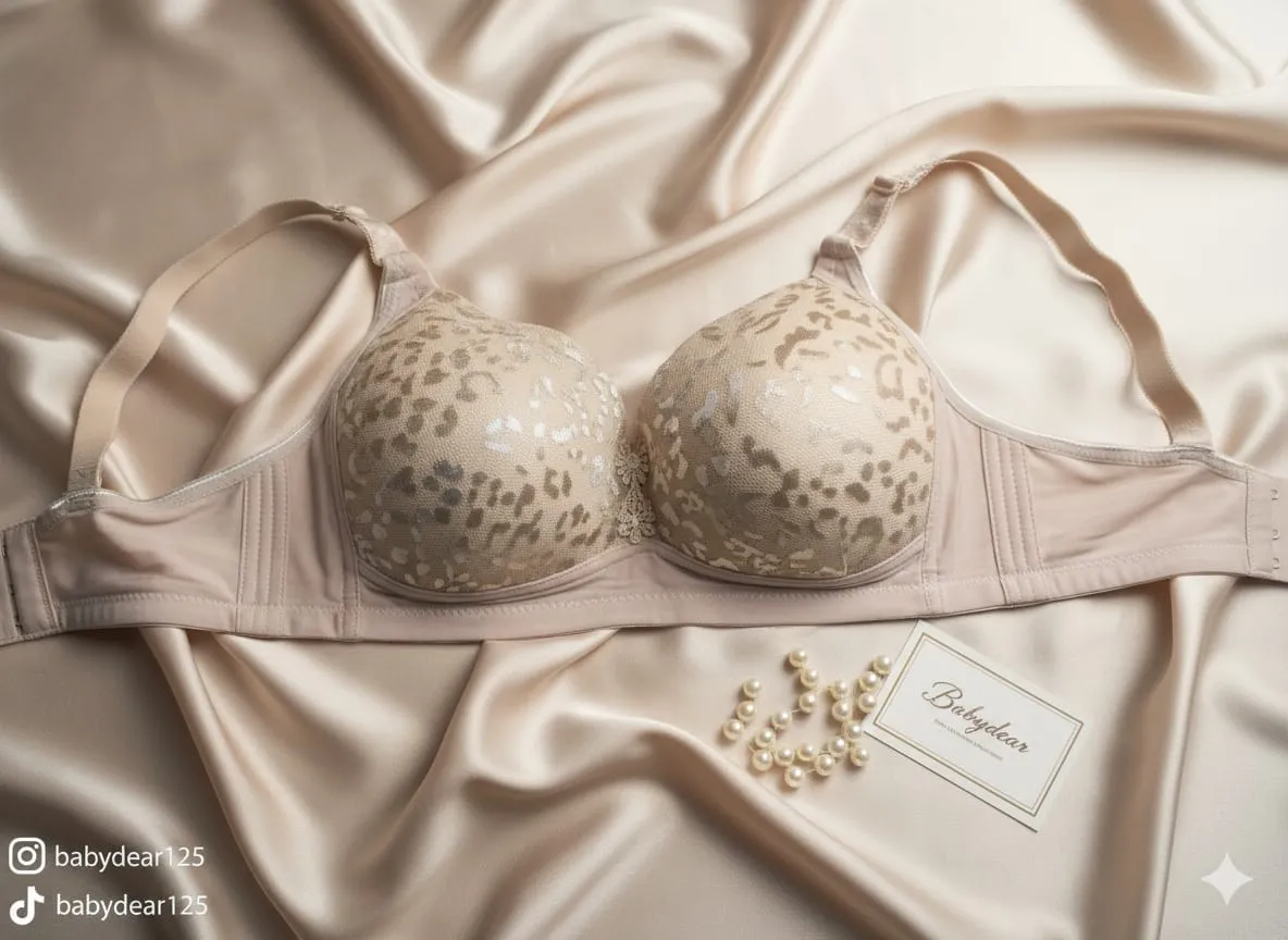 Luxe Leopard Print Lace Padded Bra - Full Coverage Fashion D