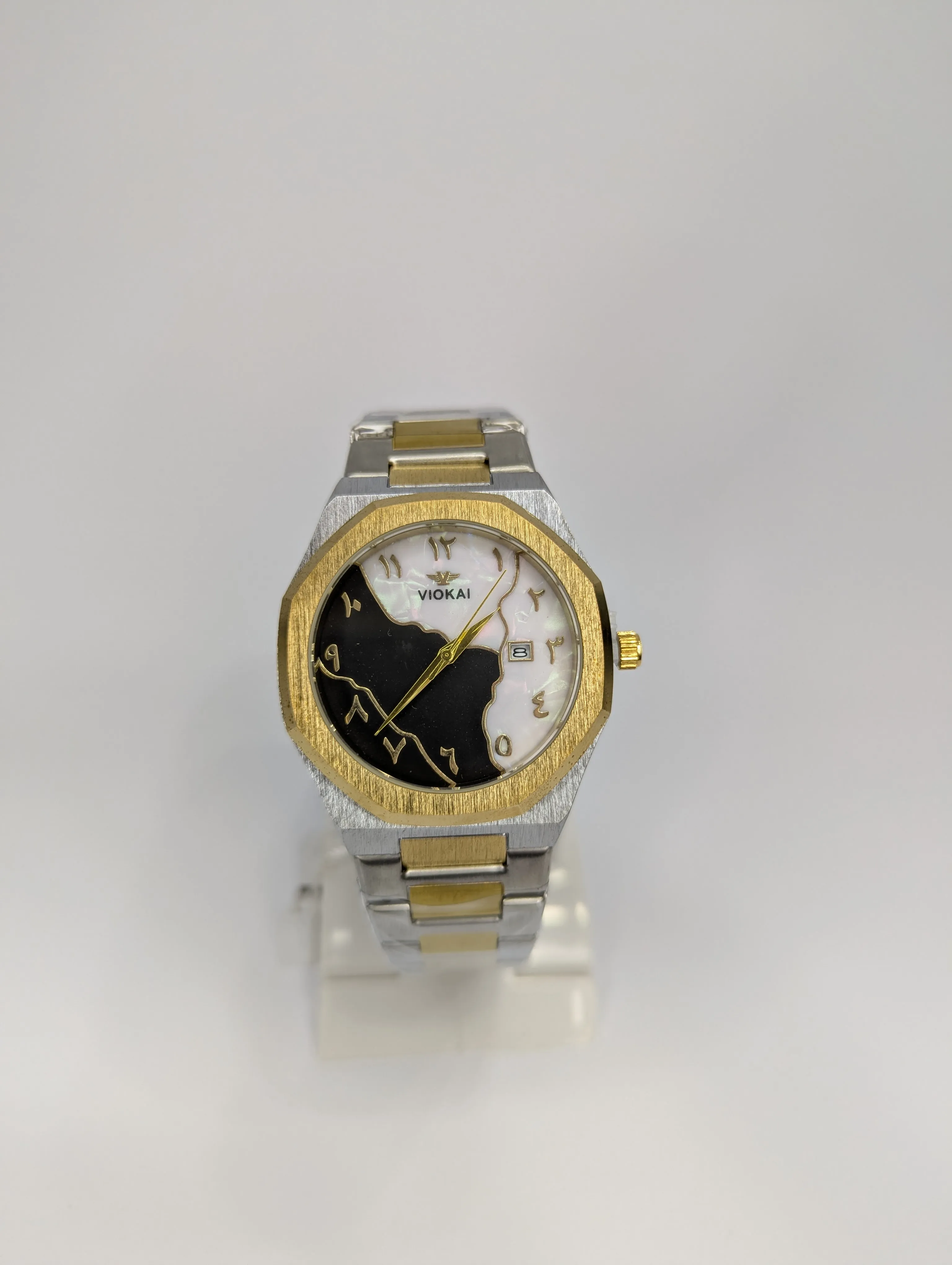 VIOKAI Two-Tone Luxury Wristwatch with Dual-Color Dial