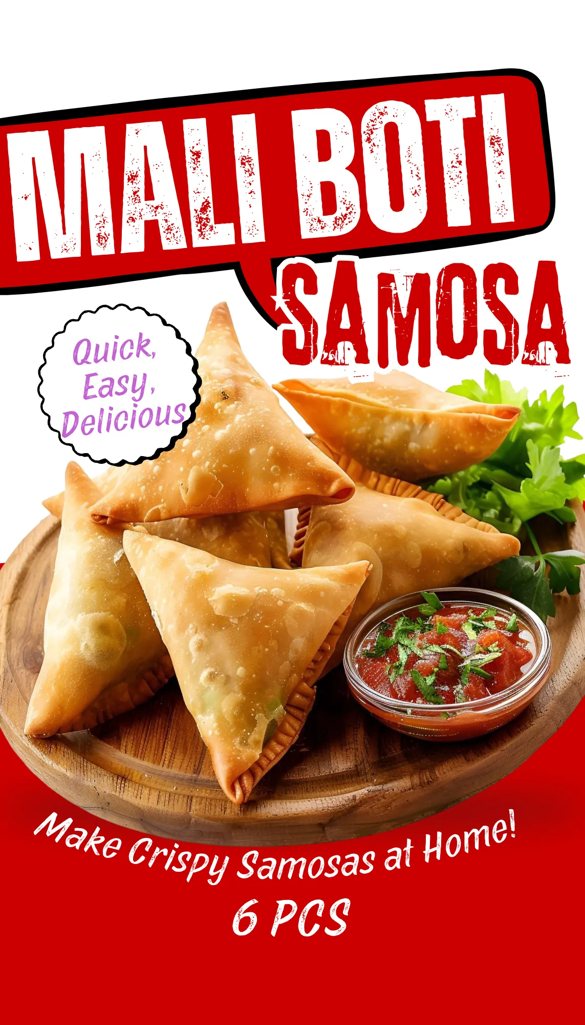 Frozen Malai Boti Samosa 6 PCS