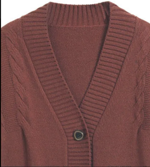 V Neck Vintage Cardigan