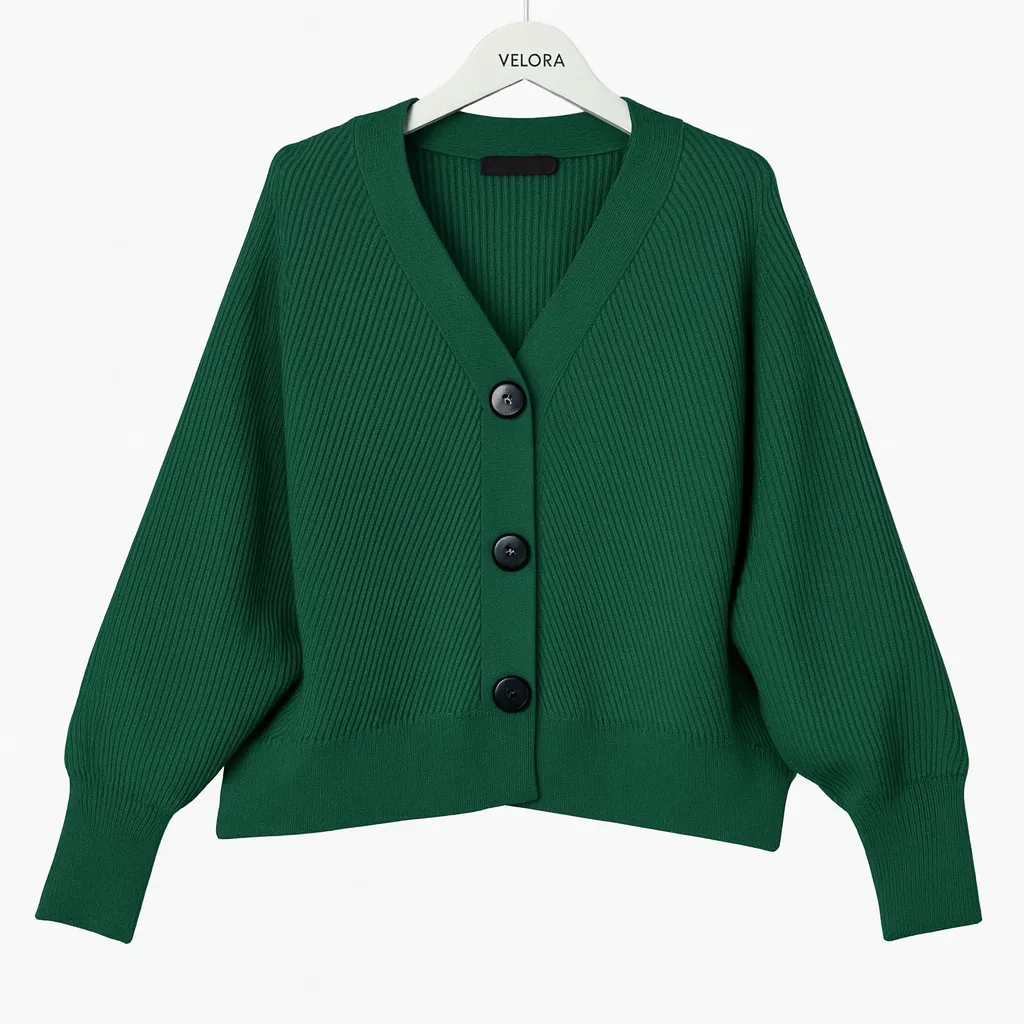 V-Neck Knit Cardigan Loose Bat Sleeve