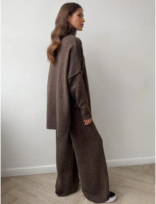 Winter Turtleneck Sweater and Wide Leg Pants