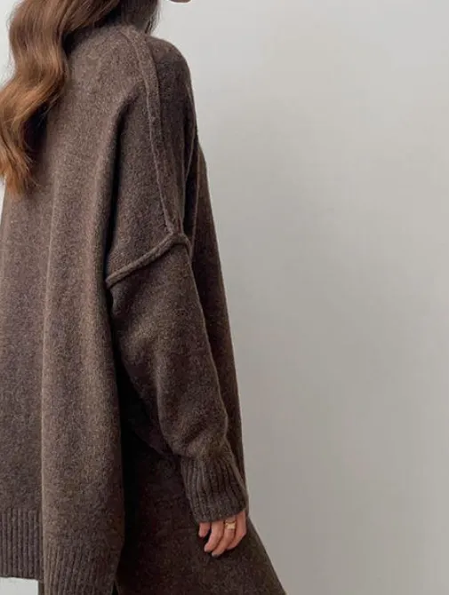 Winter Turtleneck Sweater and Wide Leg Pants