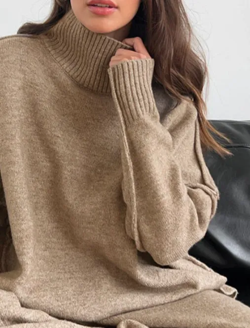 Winter Turtleneck Sweater and Wide Leg Pants