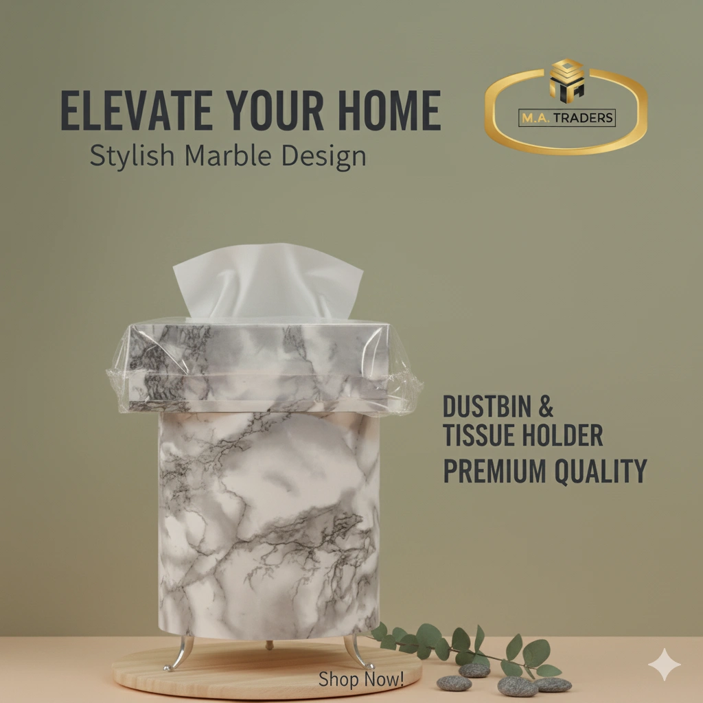 dust bin and tissue box set