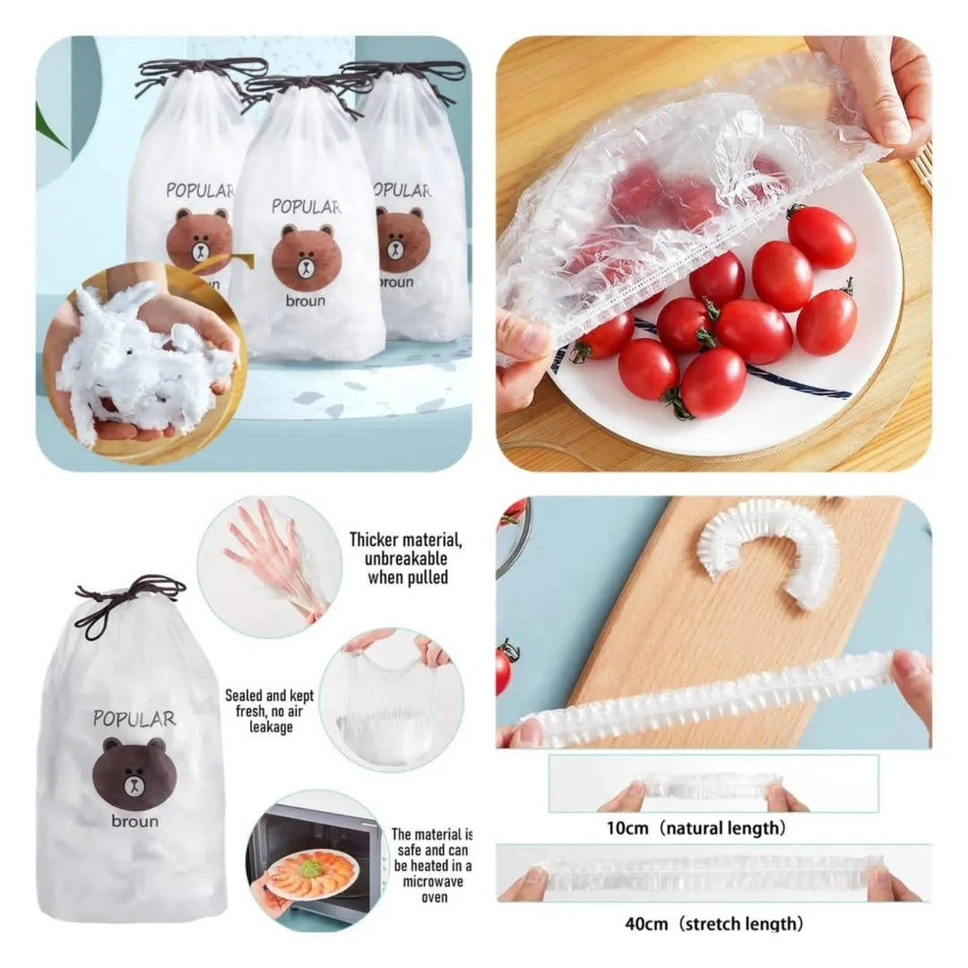 100 Pcs Food Cover Polythene Covers