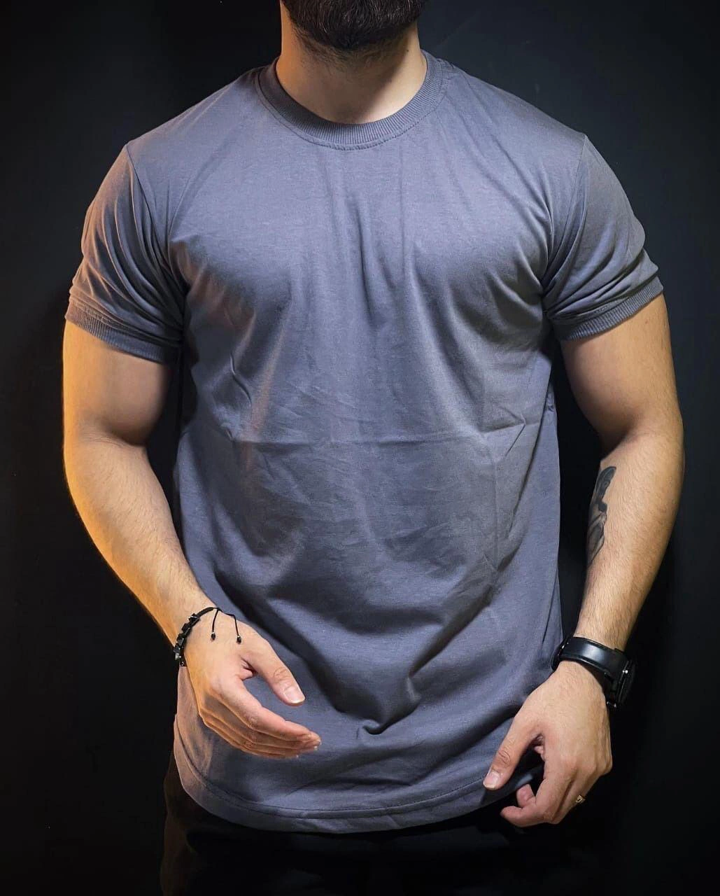 Men’s Plain Grey T-Shirt - Round Neck Tee