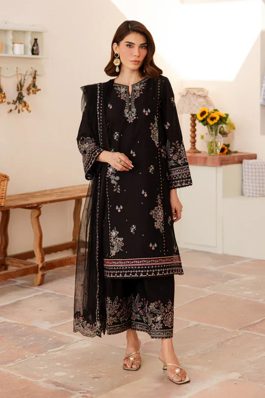 Elmira 3Pc - Embroidered Pure Lawn Dress