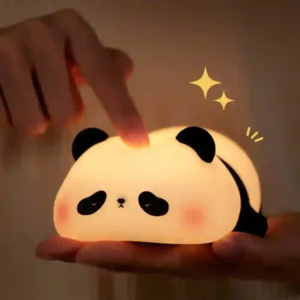 Cute Panda Night Light | Silicone Soft Lamp | Portable & Child‑Safe Bedside Light  Short Description