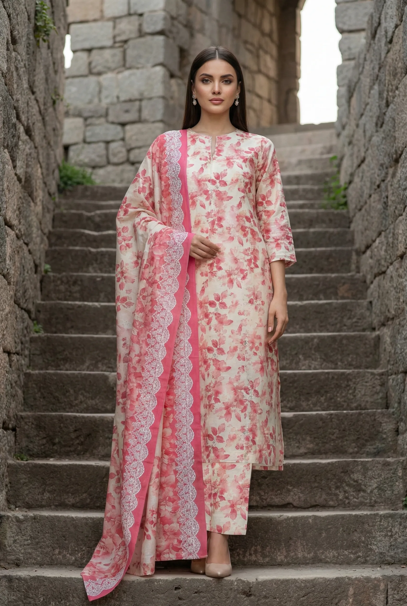 ZOONISH  VOL-02 - Chiffli Embroidery Digital Print Khaddar