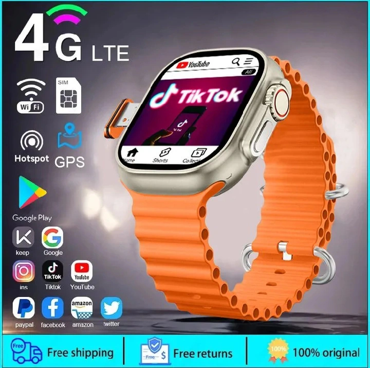 Android 4G ultra smart watch social media appworking PTA approved Granteee display big full Android