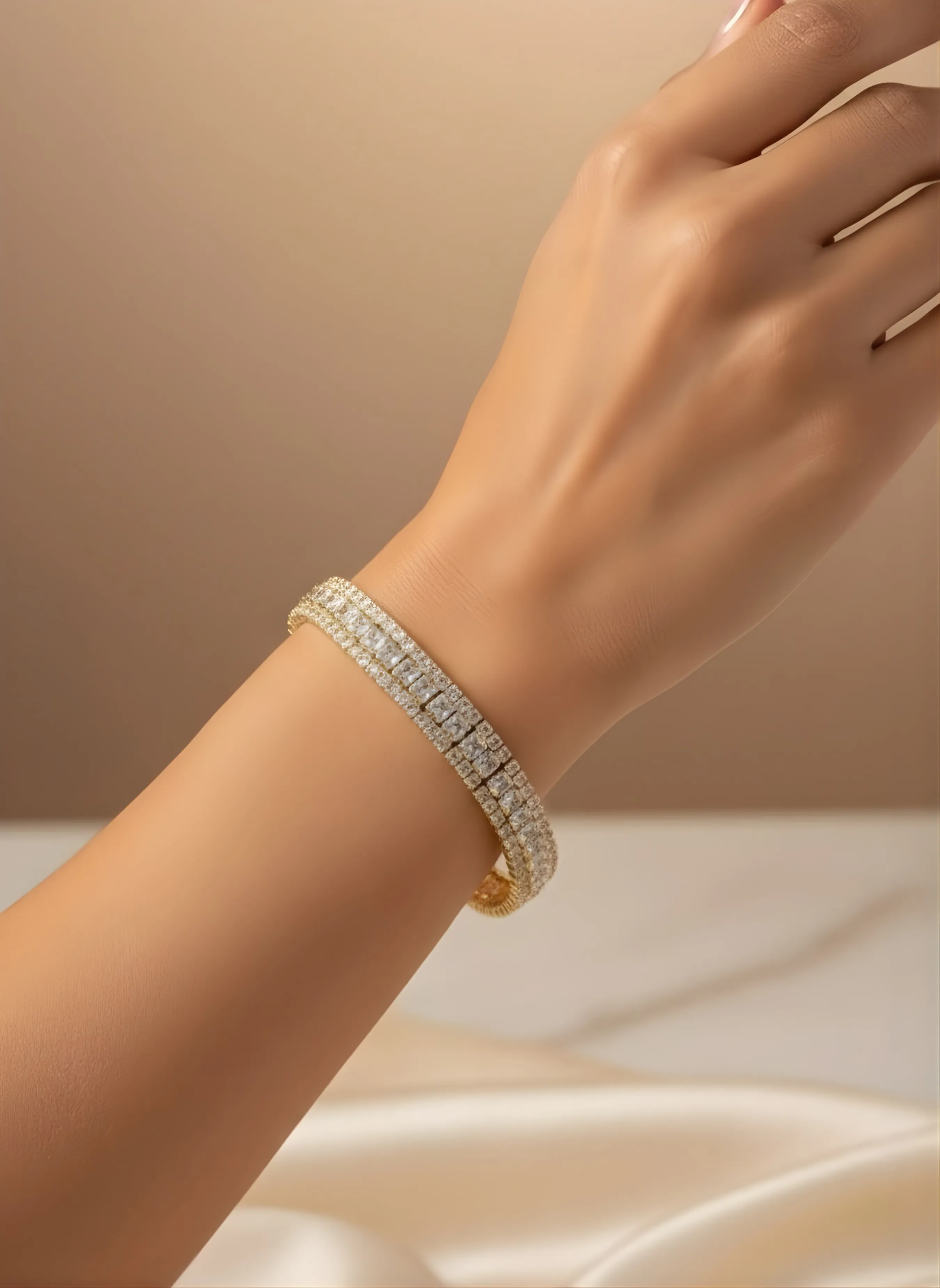 The Grand Eternity | Triple-Row Radiant Cut Tennis Bracelet