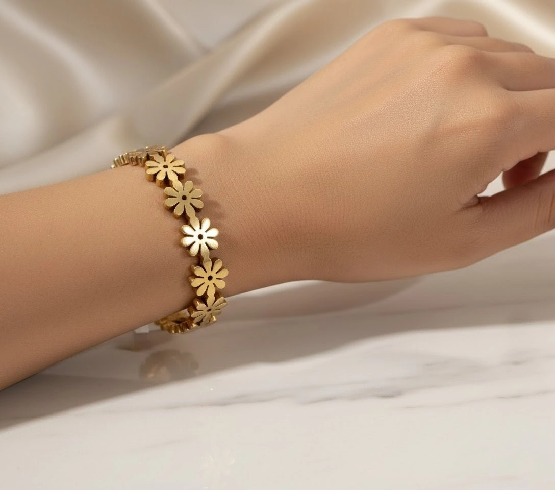 Golden Blossom Charm Bracelet