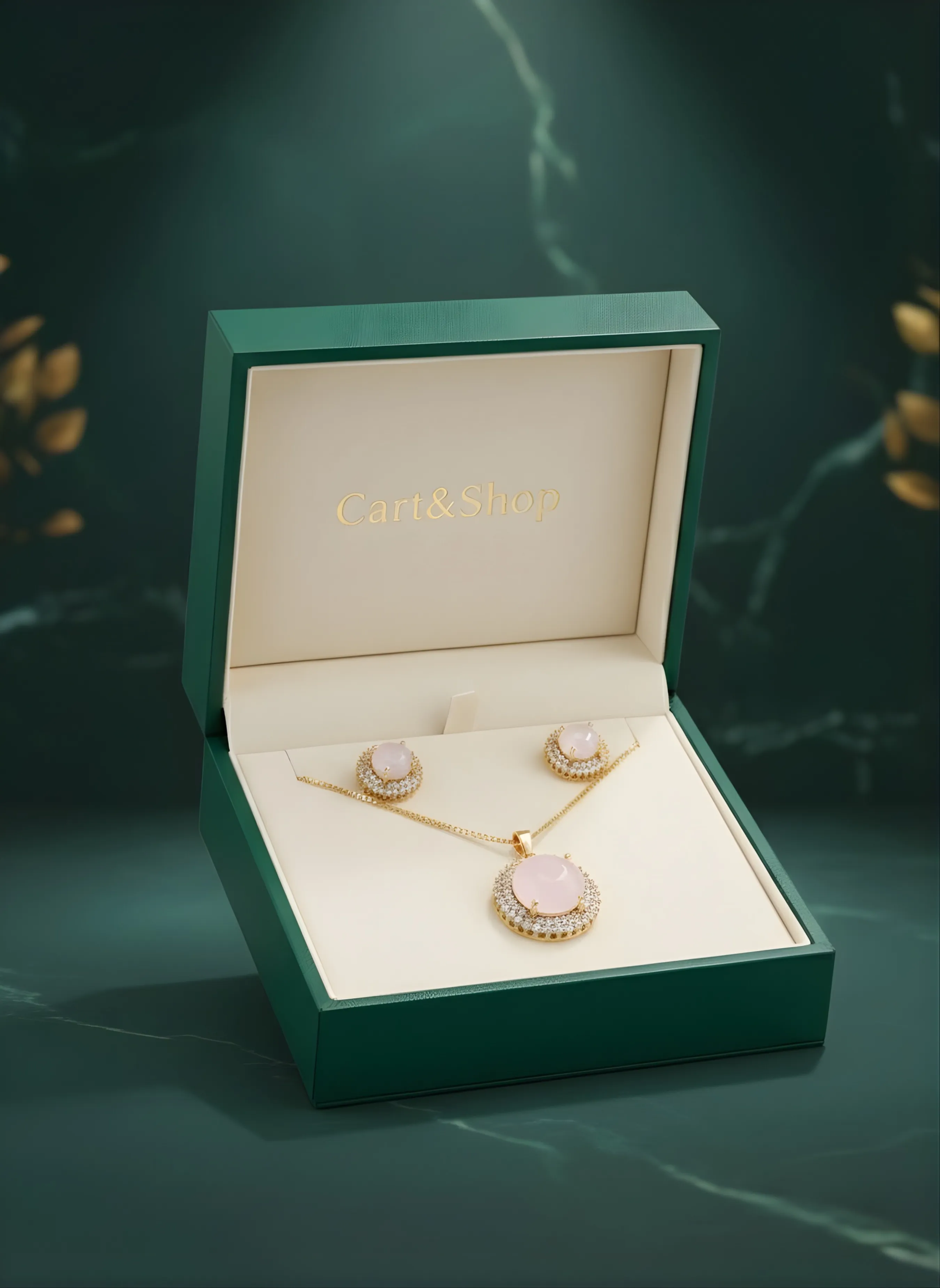 The Blush Serenity | Rose Quartz & Gold Halo Ensemble
