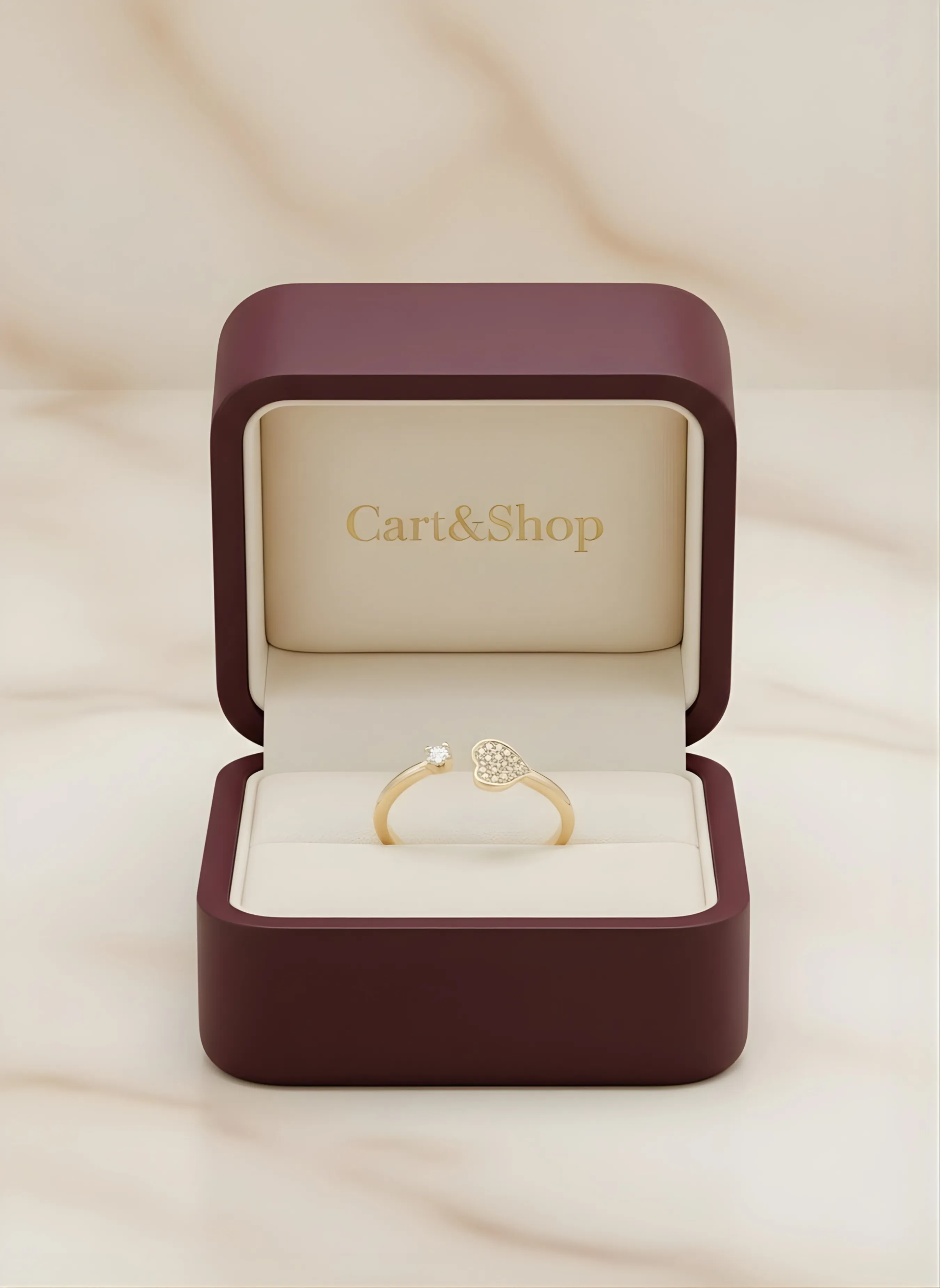 The Petite Amour | Minimalist Heart & Stone Ring