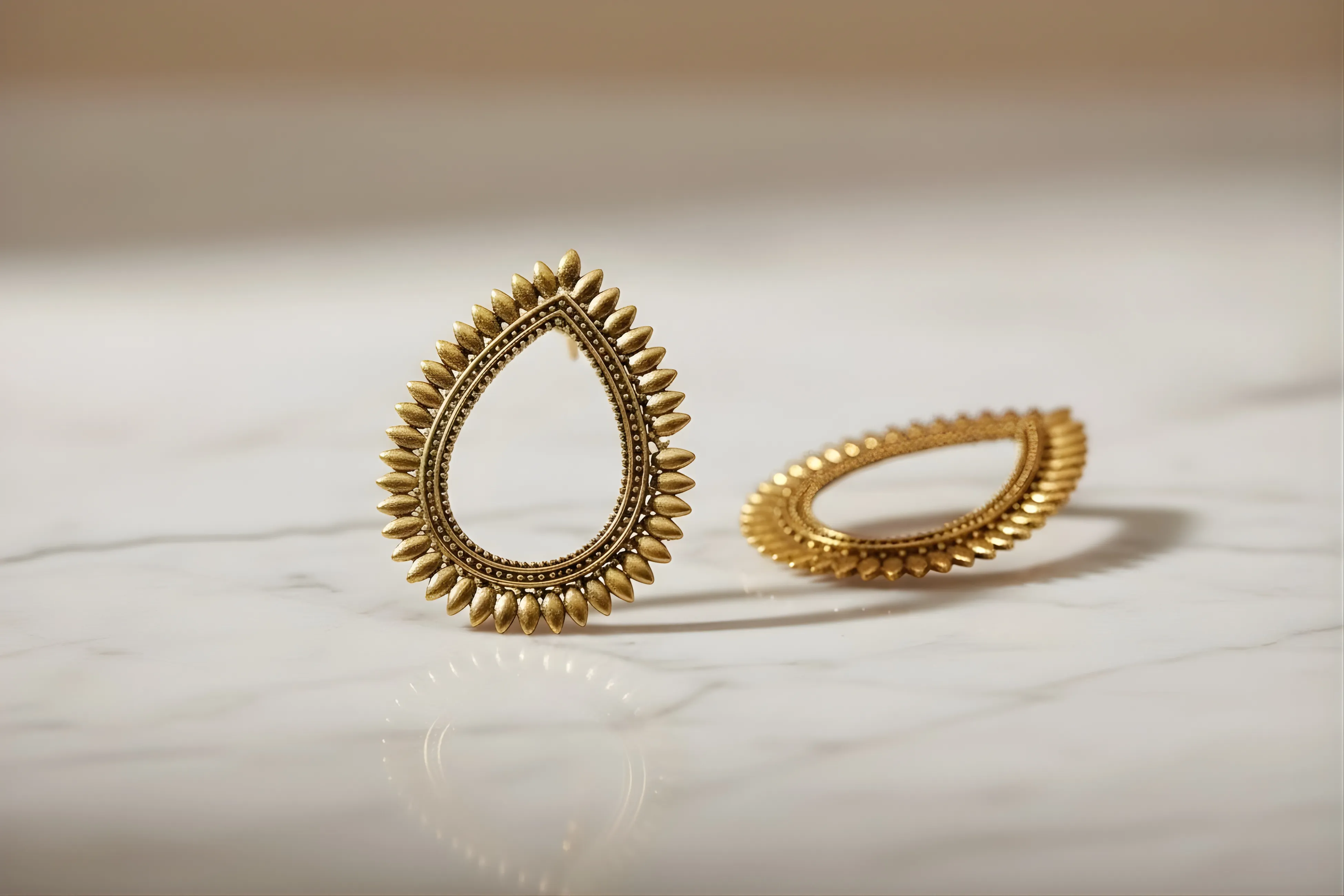 Royal Noir Teardrop Statement Earrings Duplicate