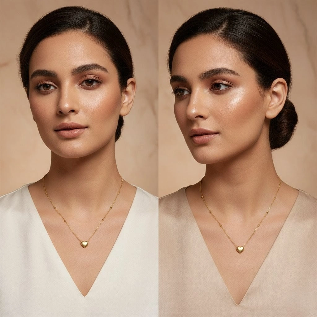 Elegant Heart Glow Pendant Necklace
