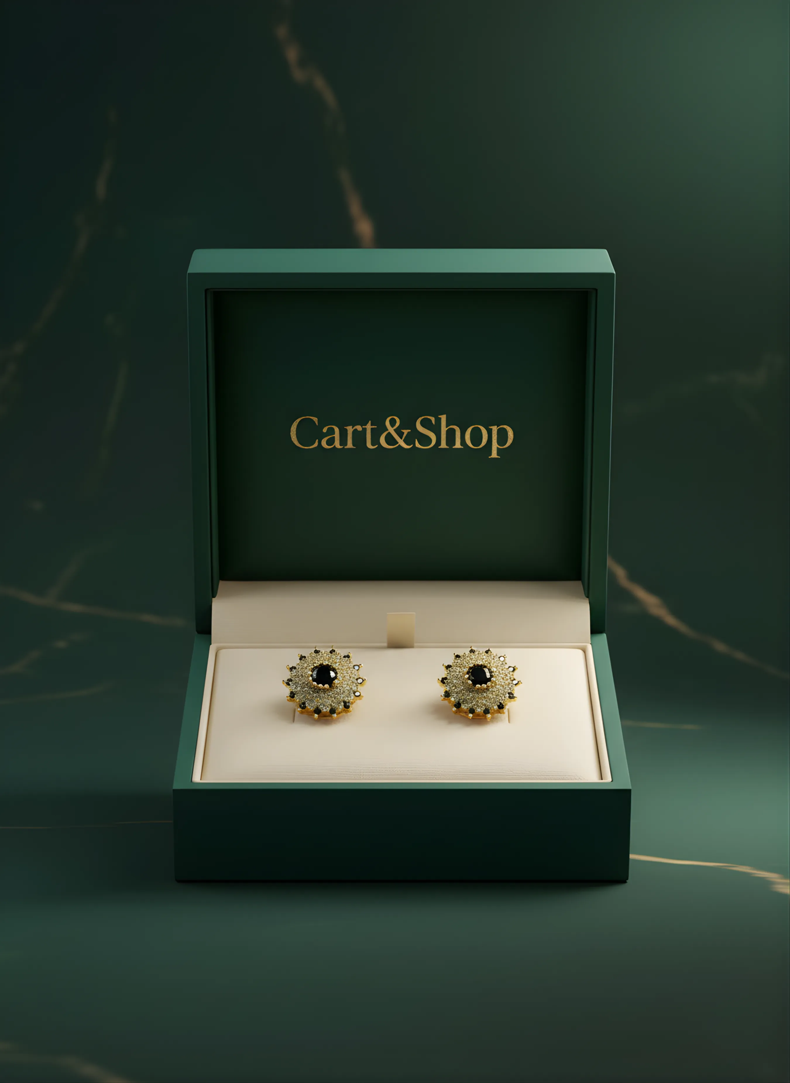 Midnight Solstice | Onyx & Pavé Halo Statement Studs