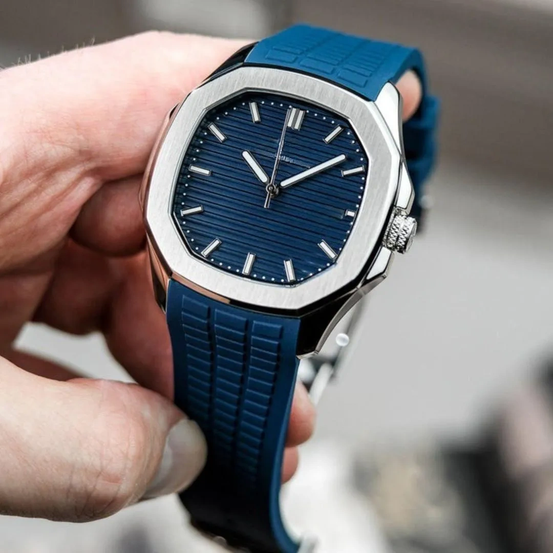 Men's water Resistance Quatz watch 1 PCs with texture rubber strap