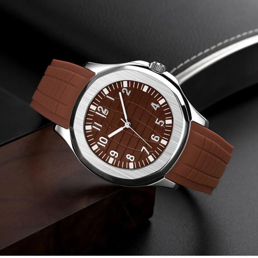 Men's water Resistance Quatz watch 1 PCs with texture rubber strap