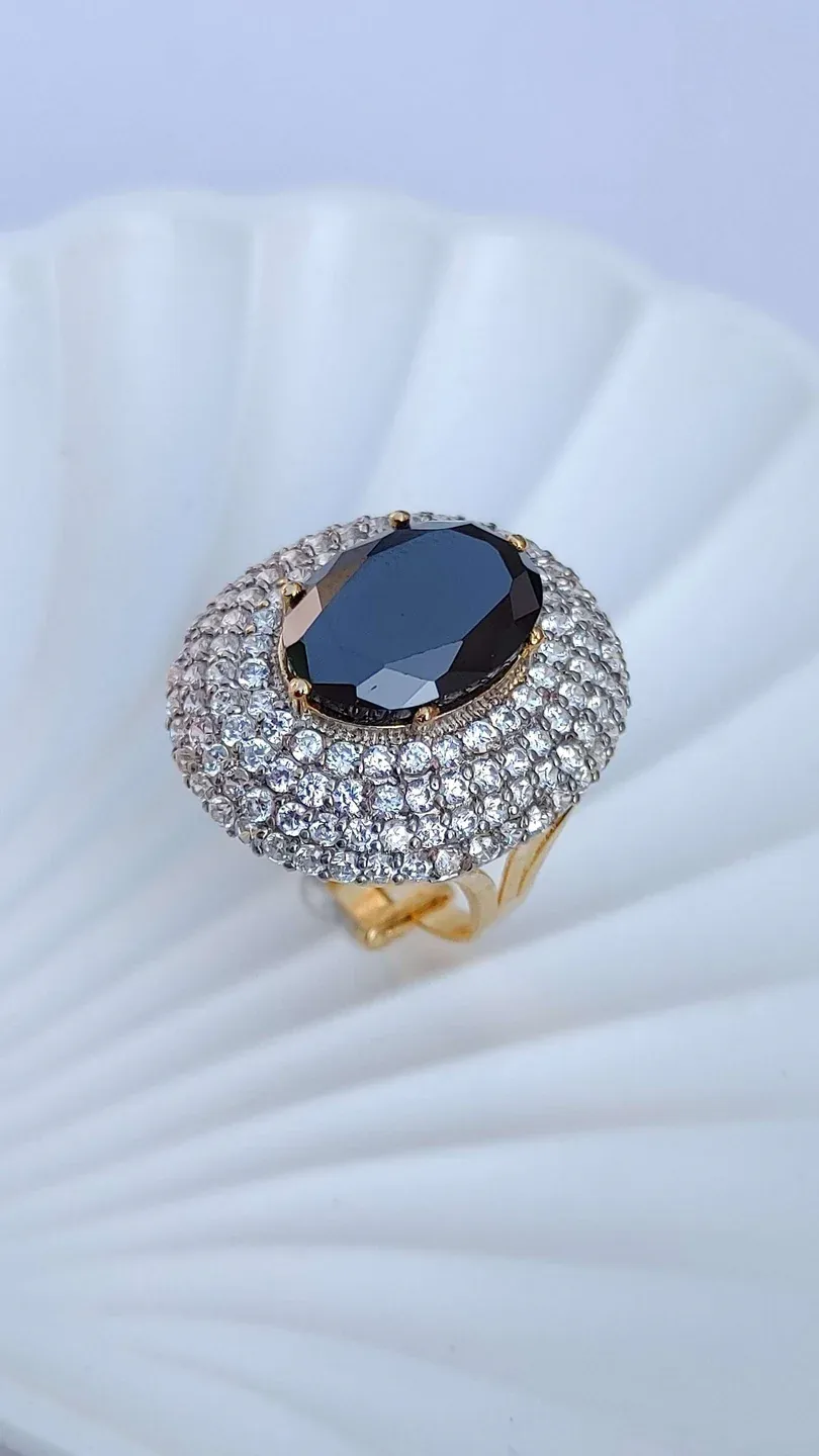 5 Colors | Zircon Judao Rings with Real Stone | 18K Gold Pol