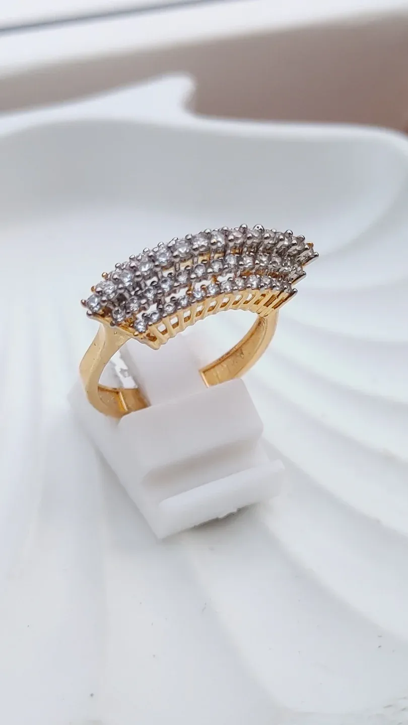 Diamond cut Zircon | judao ring | 22k gold polish
