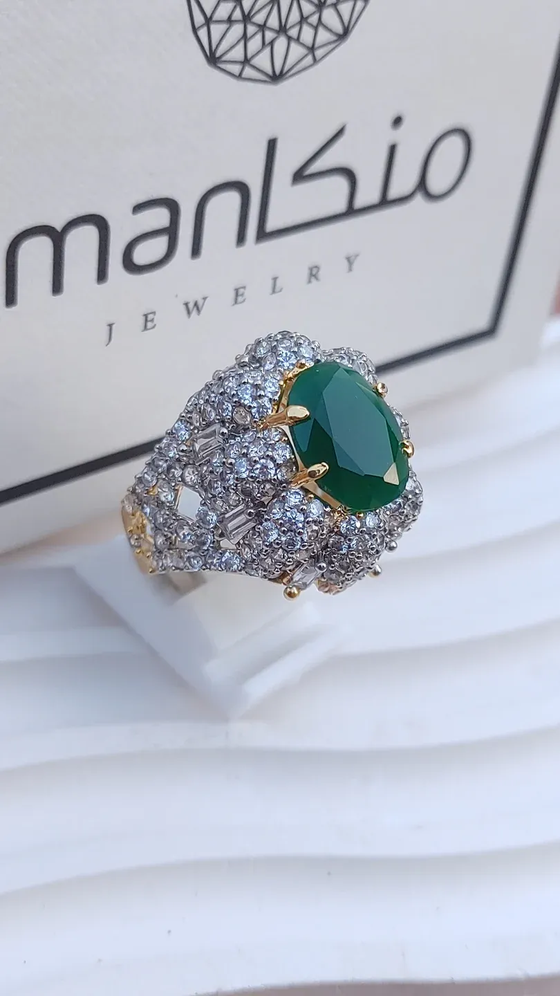 Zircon Judao Rings with Real Stone | 18K Gold Polish | Adju