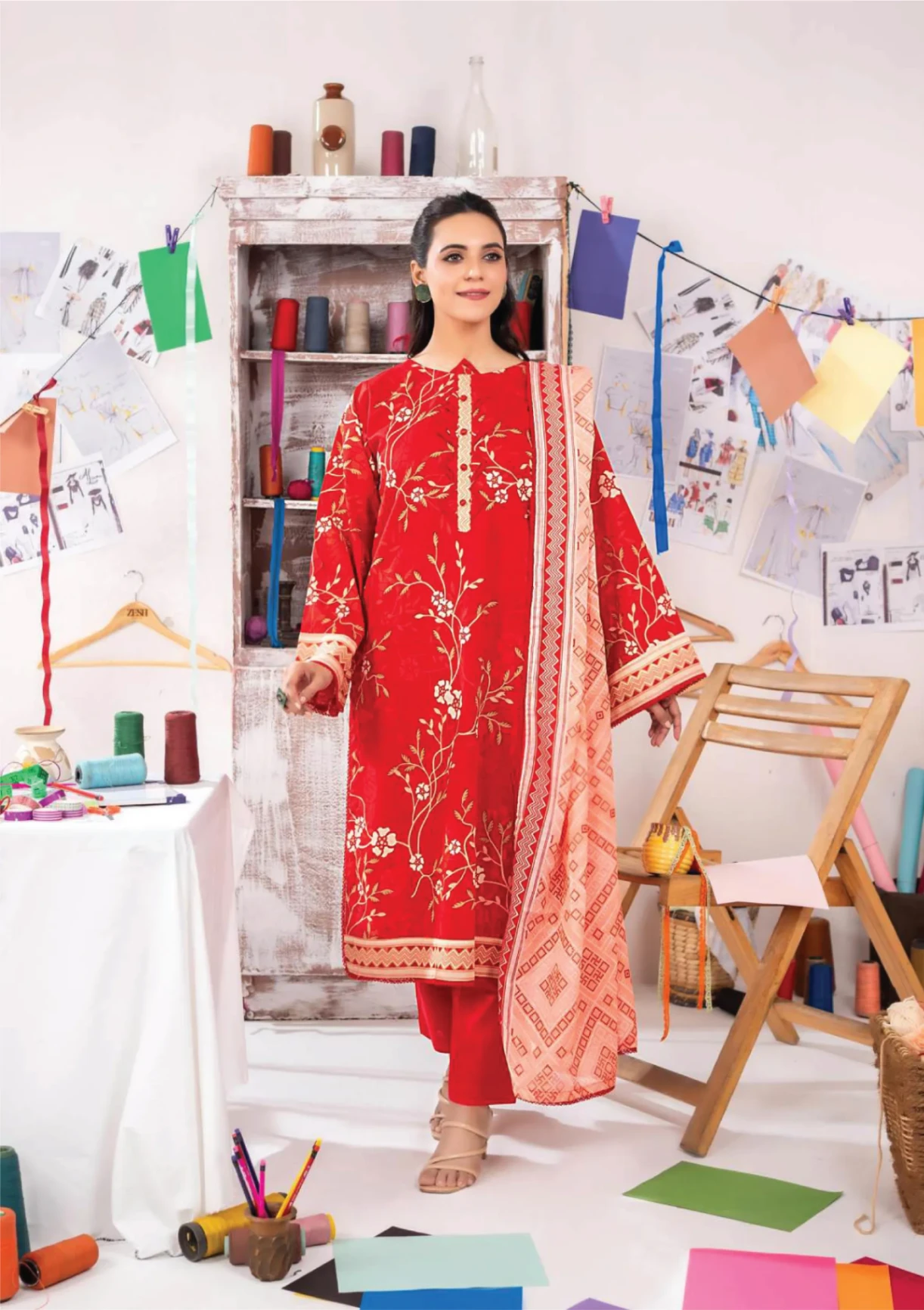3pcs Printed Lawn (VA#0045)