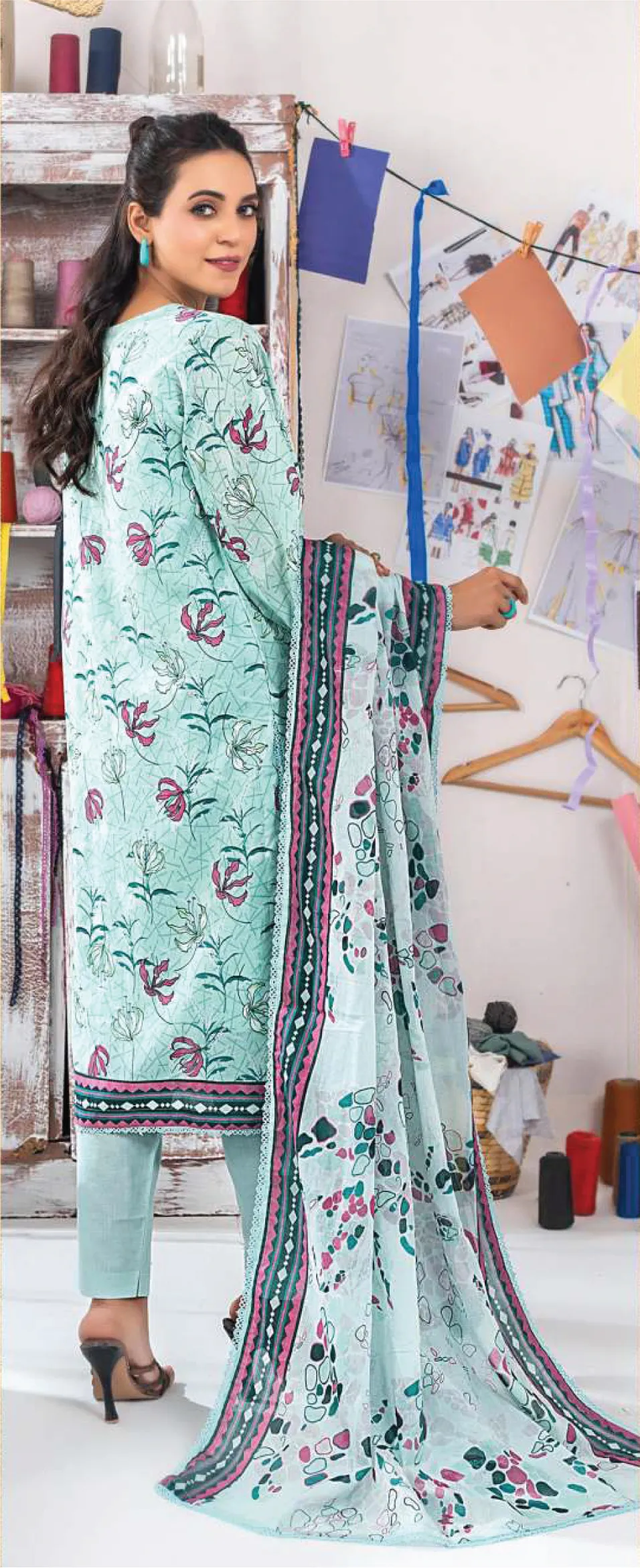 3pcs Printed Lawn (VA#0047)