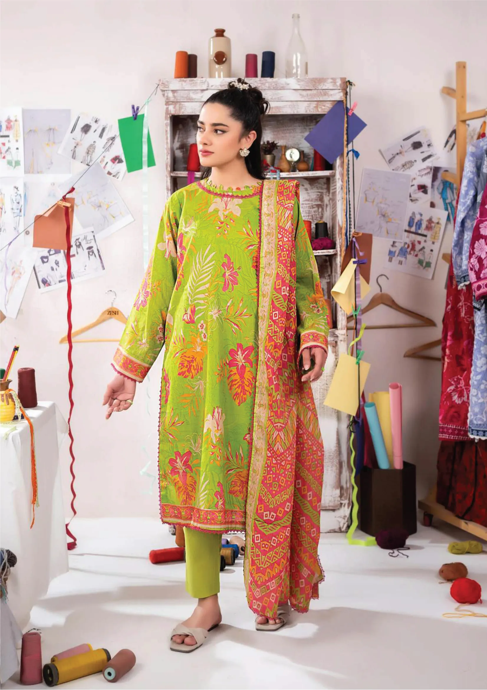 3 pcs Printed Lawn (VA#0044)