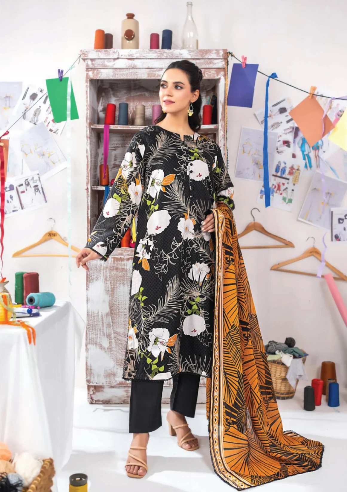 3pcs Printed Lawn  (VA#0041)