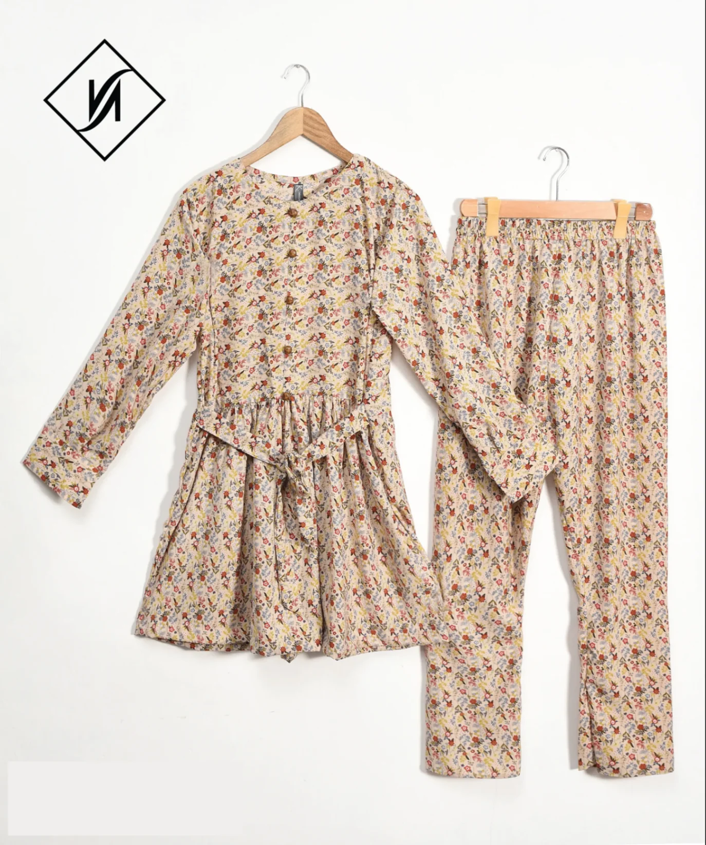 2pcs shirt & trouser colored
