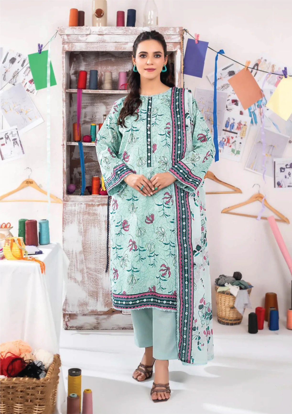 3pcs Printed Lawn (VA#0047)