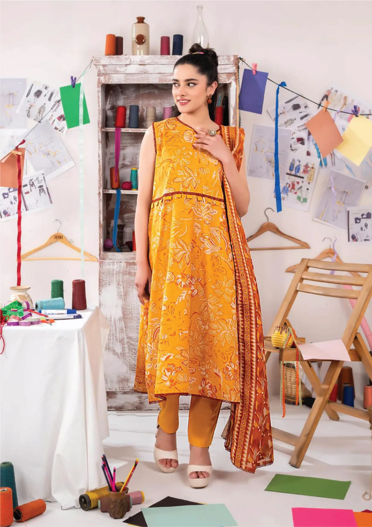3pcs Printed Lawn (VA#0048)
