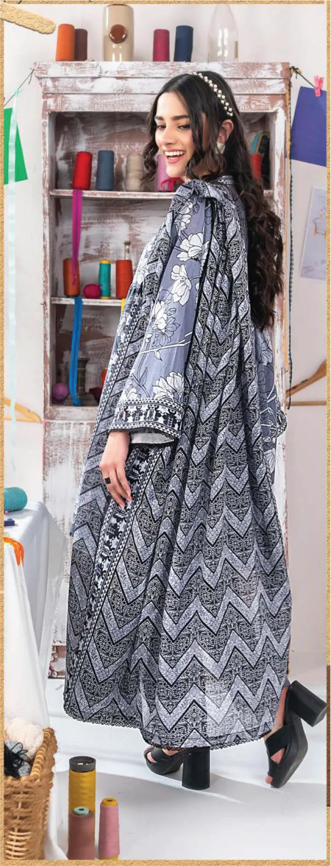 3pcs Printed lawn (VA#0046)