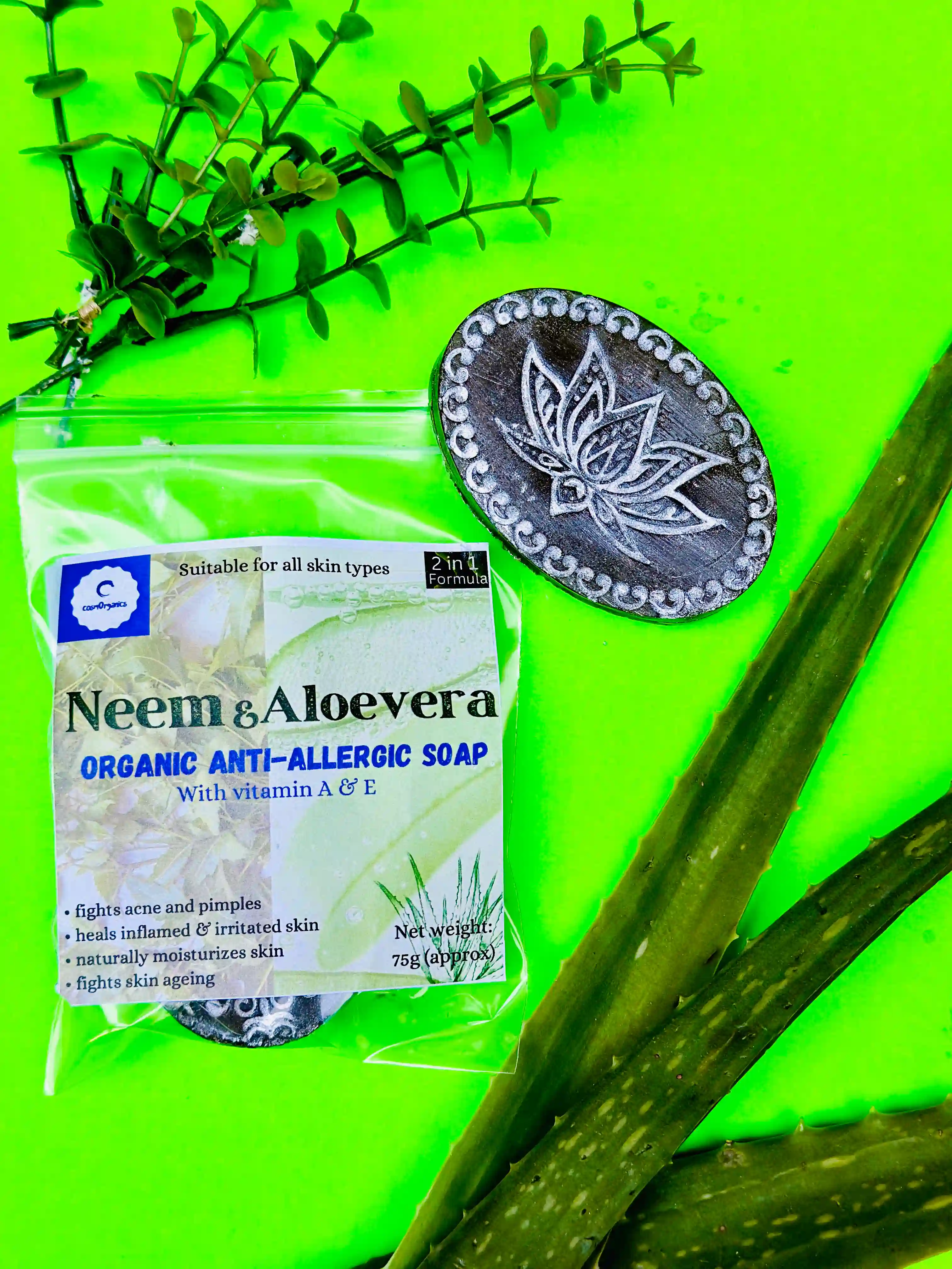 Neem & Aloevera Anti Allergic Soap With Vitamin A & E