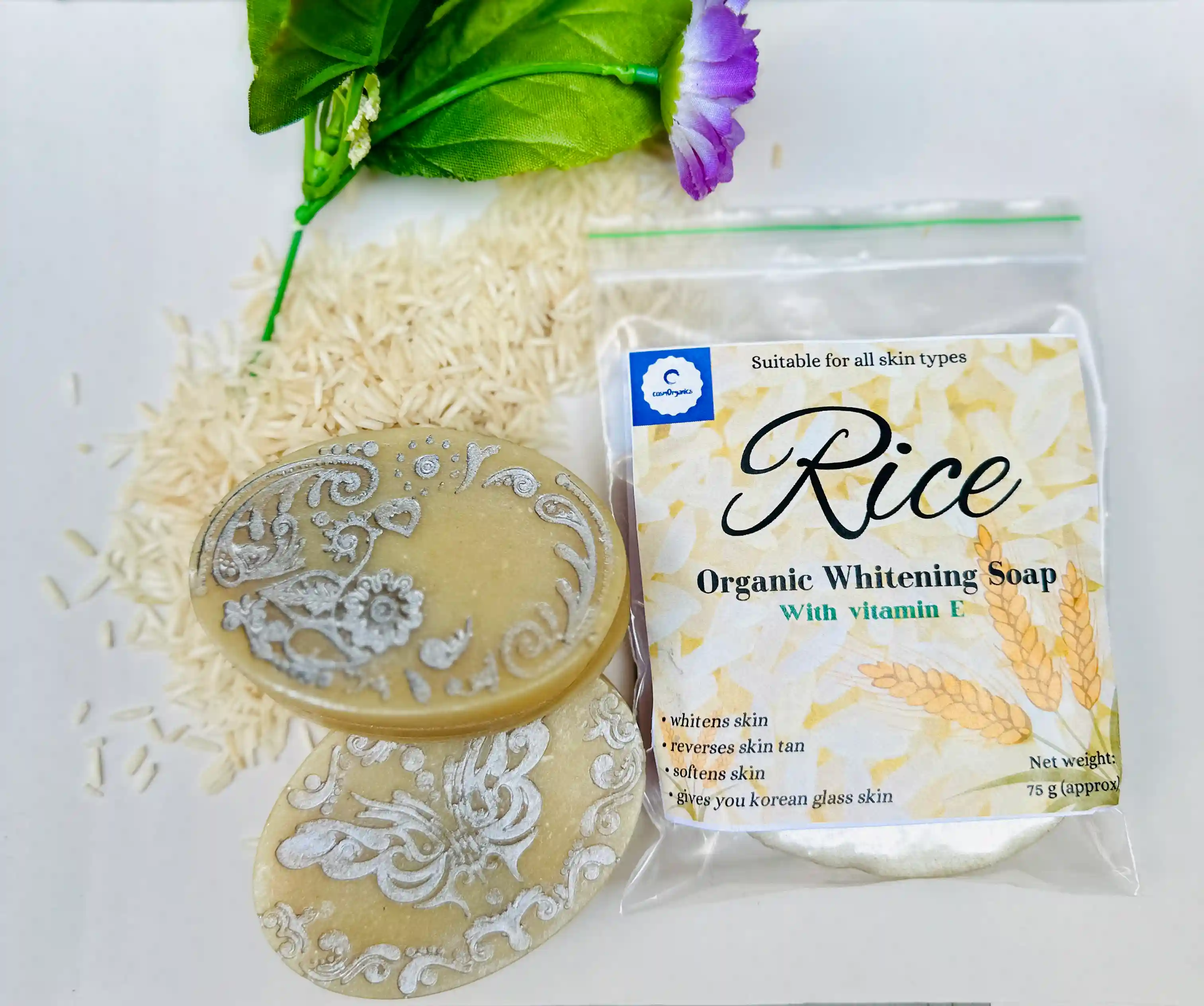 Rice Organic Whitening Soap With Vitamin E