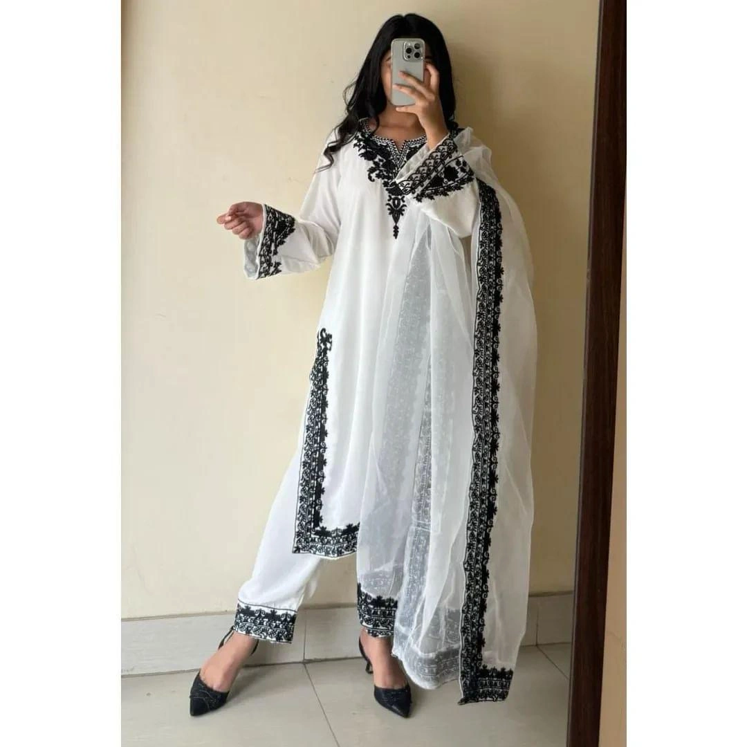 Embroidered Organza Suit Set -pcs For Women