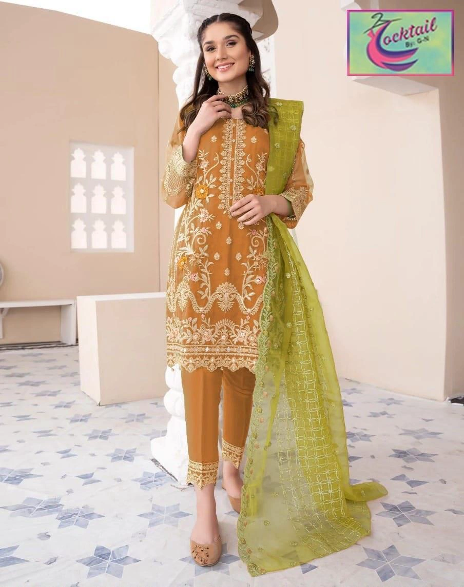 3 Pcs Women Stitched Embroidered Suit Imported