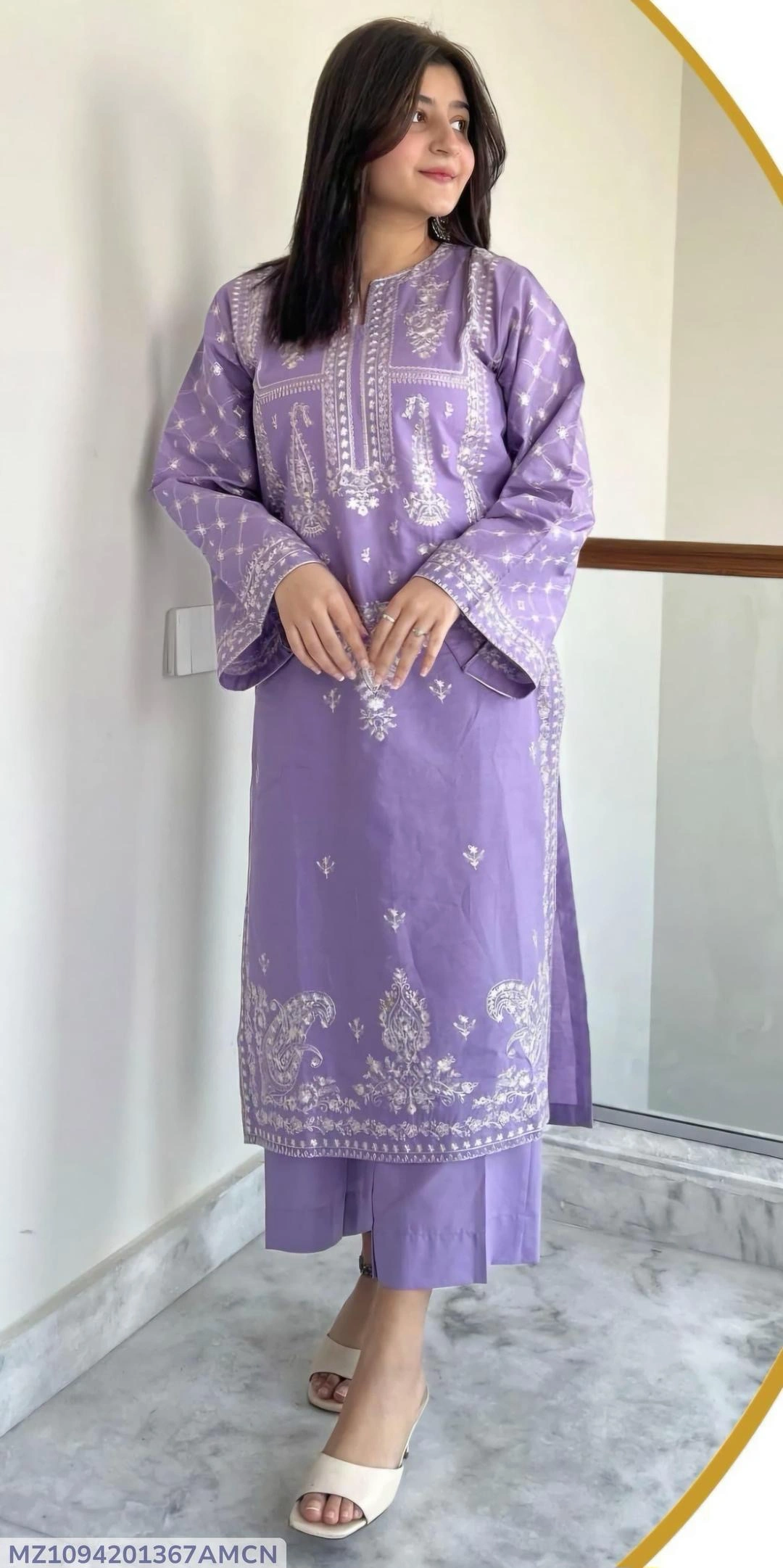 2 Pcs Women's Unstitched Embroidered Suit