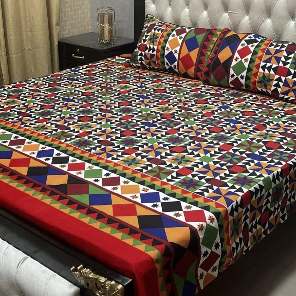 Crystal Cotton Printed  Double Bedsheet